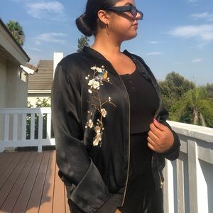 Zara satin bomber jacket